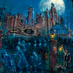 Haunted Mansion by Rodel Gonzalez - 30"x24" Embellished Limited Edition