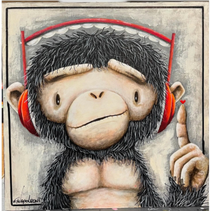 My Therapy - Original 8"x8" Acrylic on Wood by Fabio Napoleoni