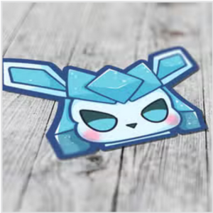 Pokemon - Shiny Glaceon Eeveelution Peeker Sticker - PoP x HoyPoloi Gallery