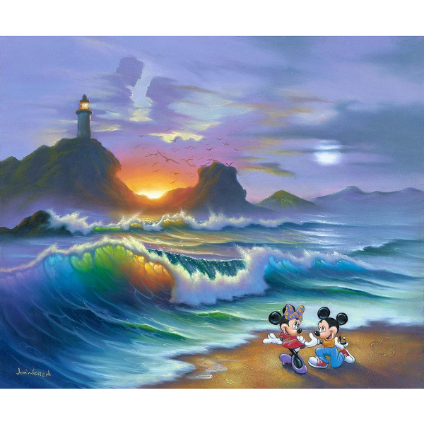 Mickey Proposes to Minnie - 20" x 24" Limited Edition Canvas Giclee 