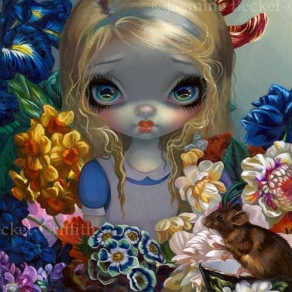 Alice with a Dormouse square detail by Jasmine Becket Griffith