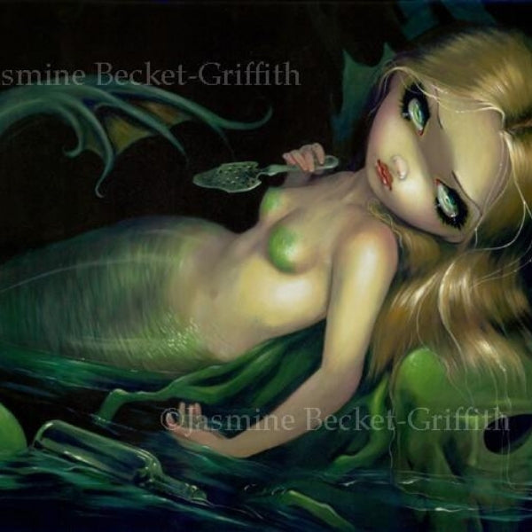 Absinthe Mermaid square detail by Jasmine Becket Griffith