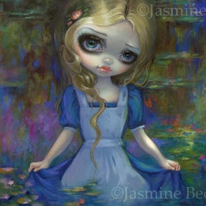 Alice in Monet waterlilies square detail by Jasmine Becket Griffith