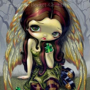 Angel with Emeralds square detail by Jasmine Becket Griffith