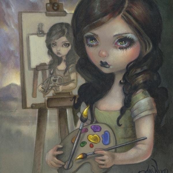 At the Easel square detail by Jasmine Becket Griffith
