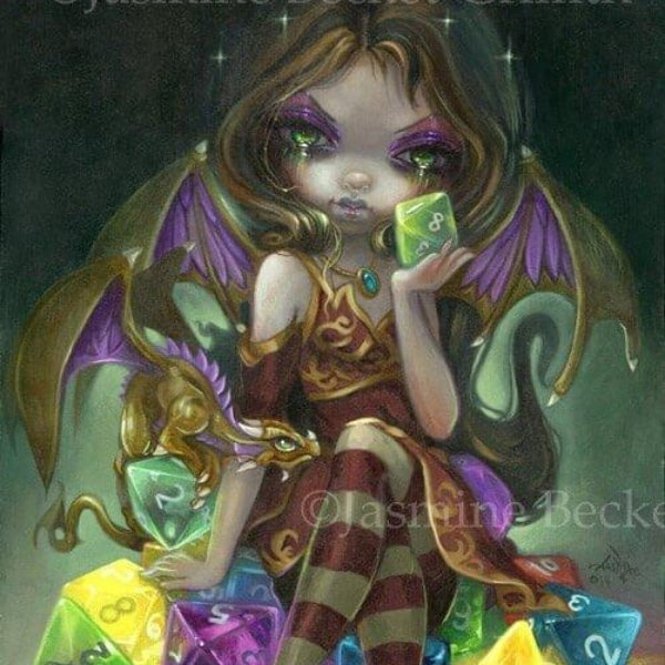 Dice Dragonling Princess square detail by Jasmine Becket Griffith