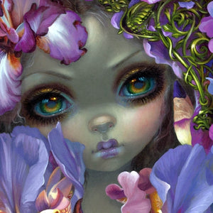 The language of Flowers III - Irises square detail by Jasmine becket Griffith