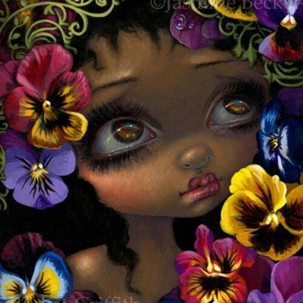The Language of Flowers II - Pansies square detail by Jasmine Becket Griffith