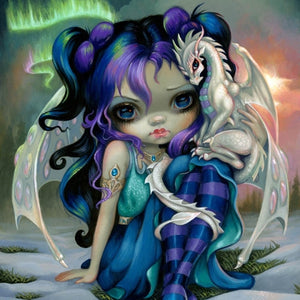 Frost Dragonling Square detail by Jasmine Becket Griffith
