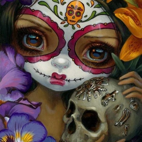 Milagros:La Calavera square detail by Jasmine Becket Griffith