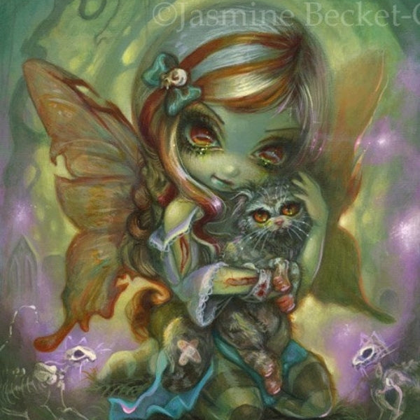 My Zombie Kitty square detail by Jasmine Becket Griffith