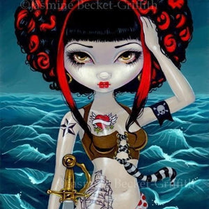 Pretty Pirate Polly square detail by Jasmine Becket Griffith