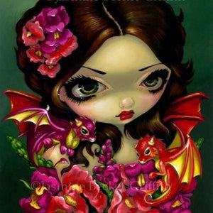 Snapdragon Fairy square detail by Jasmine Becket Griffith