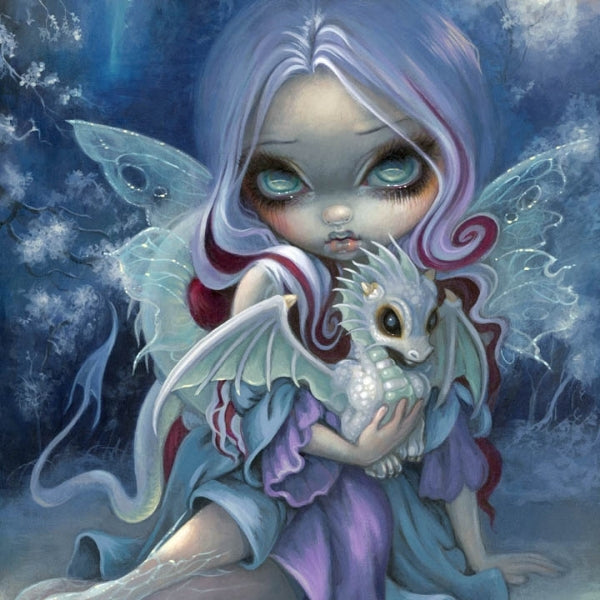 Wintry Dragonling square detail by Jasmine Becket Griffith