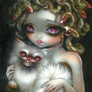 Medusa and her cat square detail by Jasmine Becket Griffith