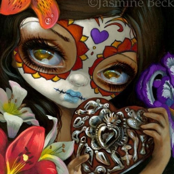 Milagros:Corazon square detail by Jasmien Becket griffith