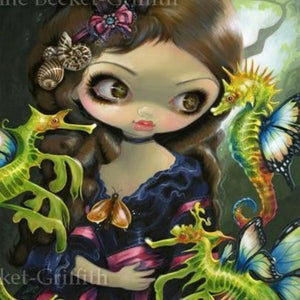 Poissons Volants:L'Hippocampe square detail by Jasmine Becket Griffith