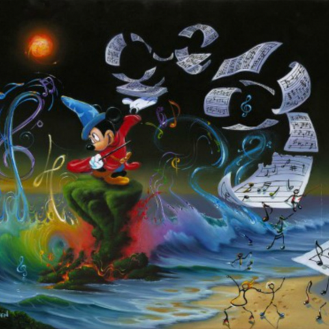 Mickey The Composer - 20" x 24" Embellished Limited Edition Canvas Giclee 