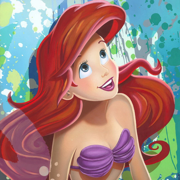 The Little Mermaid by Arcy - 30" x 20" Limited Edition Hand Textured Canvas Giclee