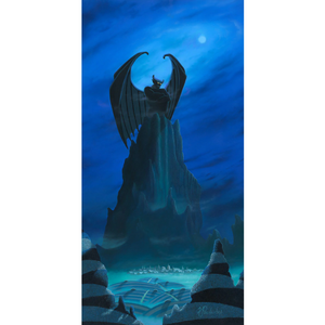 A Dark Blue Night - 30" x 15" Embellished Limited Edition Canvas Giclee