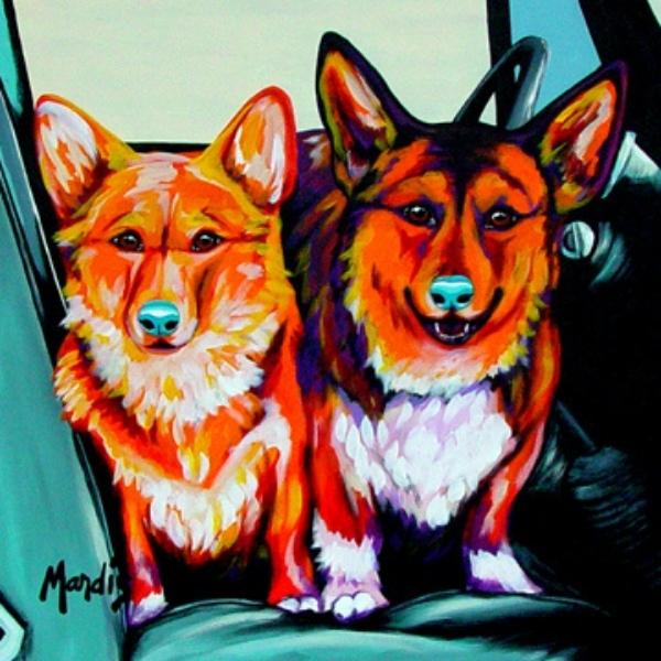 2 CORGIES by Michelle Mardis - PoP x HoyPoloi Gallery