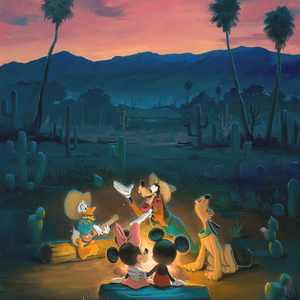 Campfire Sing-ALong by Rob Kaz - 30" x 20" Embellished Limited Edition 