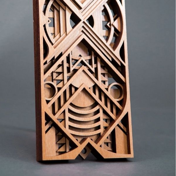 Strigidae Wooden Relief Mandala Wall Sculpture