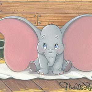 Baby Dumbo by Michelle St Laurent - Embellished Limited Edition Canvas