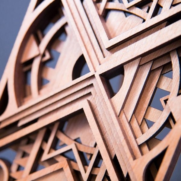 Strigidae Wooden Relief Mandala Wall Sculpture