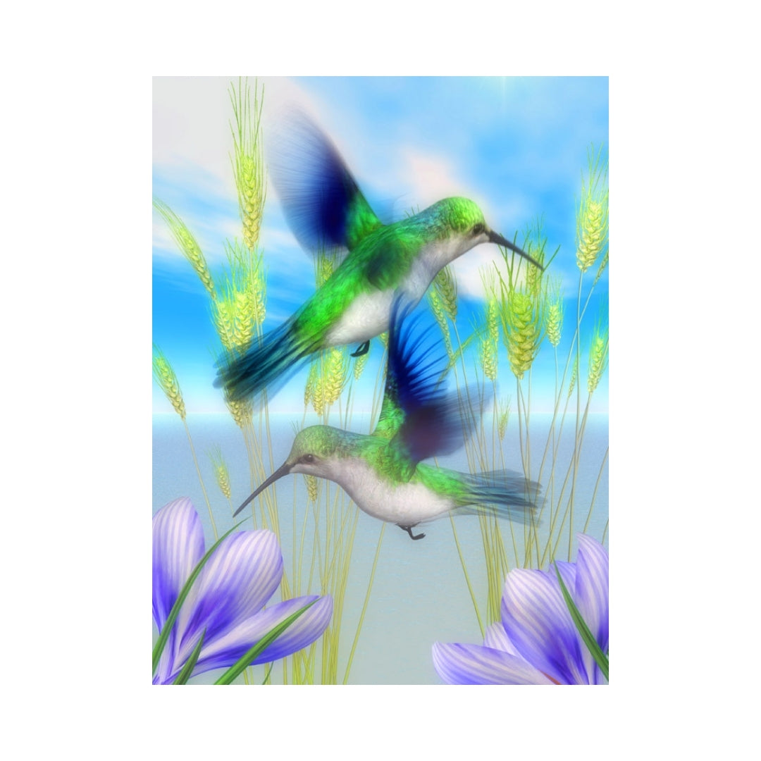 BIRDS-Emerald Hummingbirds Out and About by Alan Foxx - PoP x HoyPoloi Gallery