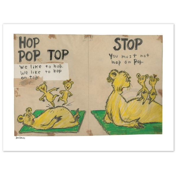 Hop Pop Top Diptych by Dr Seuss