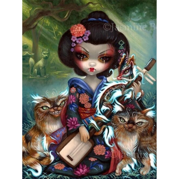 Kirin and bakeneko by Jasmine Becket Griffith