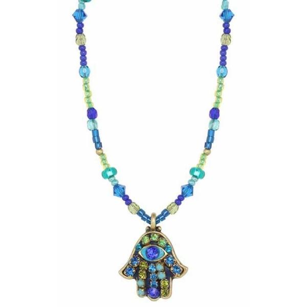 NECKLACE-HAMSA-Blue & Green - PoP x HoyPoloi Gallery