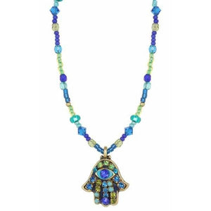 NECKLACE-HAMSA-Blue & Green - PoP x HoyPoloi Gallery