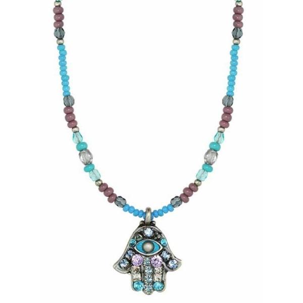 NECKLACE-HAMSA-Blue with Evil Eye - PoP x HoyPoloi Gallery