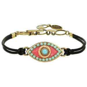 BRACELET-EVIL EYE-Medium Pink & Turquoise - PoP x HoyPoloi Gallery