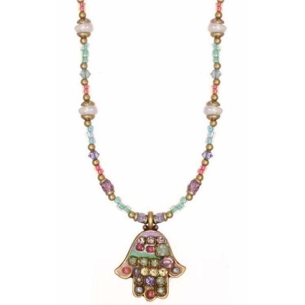 NECKLACE-HAMSA-Pastel Crystal Mosaic - PoP x HoyPoloi Gallery