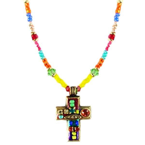 NECKLACE-CROSS-Small Multibright - PoP x HoyPoloi Gallery