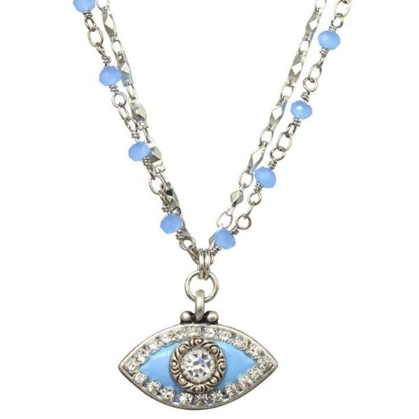 NECKLACE-EVIL EYE-Ice Blue - PoP x HoyPoloi Gallery