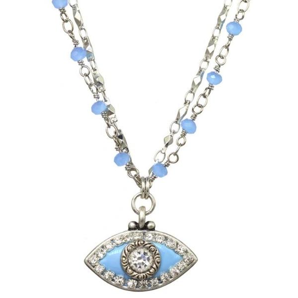 NECKLACE-EVIL EYE-Ice Blue - PoP x HoyPoloi Gallery