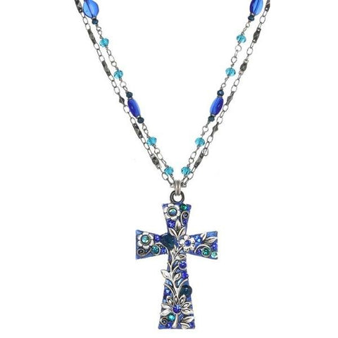 NECKLACE-CROSS-Cerulean - PoP x HoyPoloi Gallery