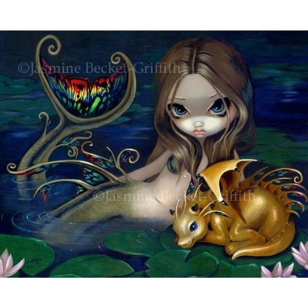 Mermaid with a Golden Dragon by Jasmine Becket Griffith