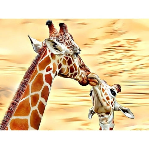 GIRAFFES-Mother and Baby Giraffe Devotion by Alan Foxx - PoP x HoyPoloi Gallery