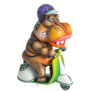 Hippo With Helmet on Vespa by Carlos and Albert