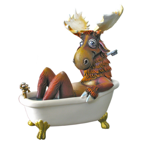 Moose in Bathtub by Carlos and Albert